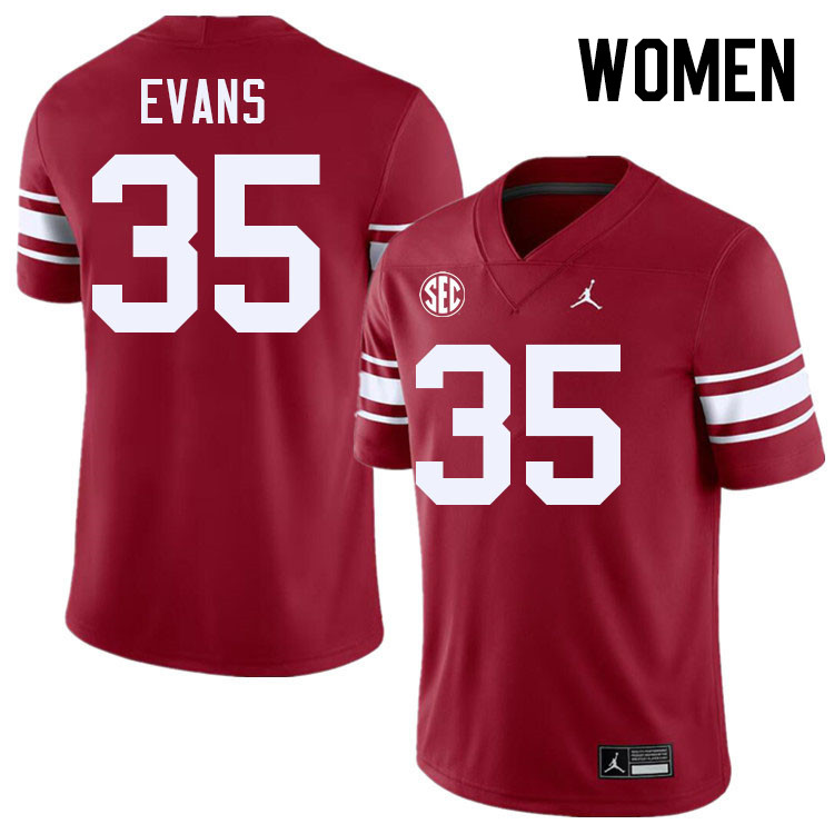 Women #35 Liam Evans Oklahoma Sooners 2024 SEC Conference College Football Jerseys-Throwback Women #35 Liam Evans Oklahoma Sooners 2024 SEC Conference College Football Jerseys-Throwback